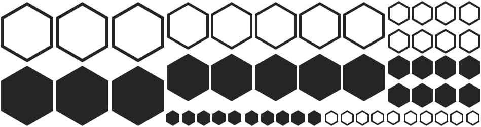 52 Grids Honeycomb Graphics Car Vinyl Decal Car Side Body Sticker Hexagon Geometric Pattern Vinyl Sticker Decoration Exterior Accessories for SUV Sedan Pickup Vehicle (Black)