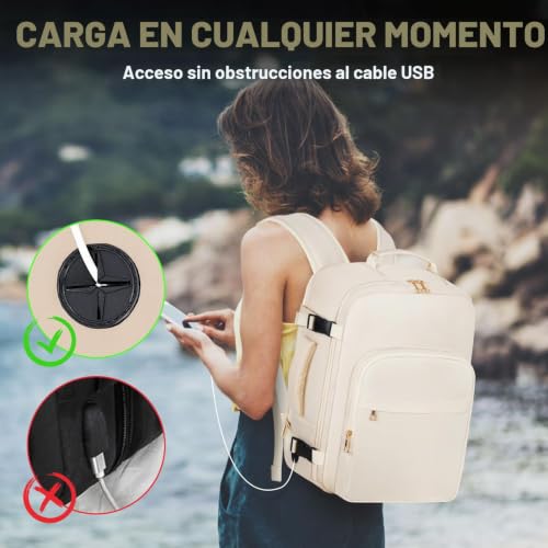 Miniatura 7 de Otahgk Mochila De Viaje Para Mujer, Equipaje De Mano Para Easyjet, 40 L, Tsa Amigable, 45 36 20, Mochila Casual Grande De Viaje Para Mujer, Bolsa De Portátil De 17 Pulgadas, Maletas De Cabina