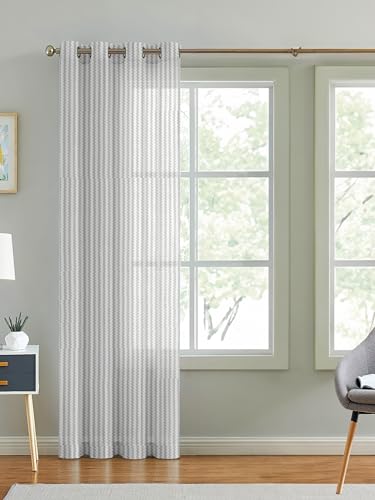 Image of Cortina Polyster Transparent Curtain Set |Door Installation | Bedroom Living Room Kids Room | 7 Feet Window Curtain Pack of 1 | White