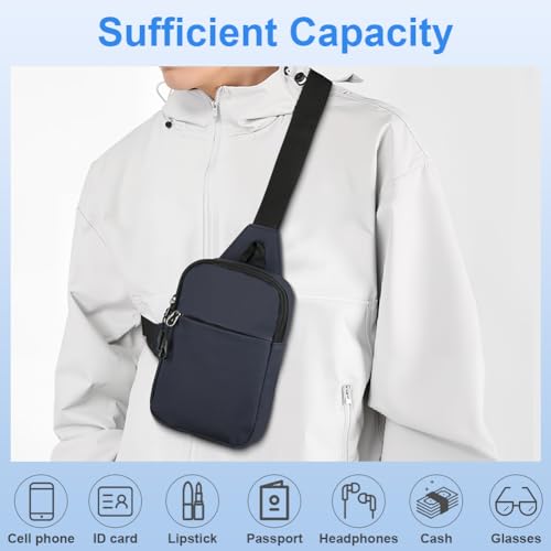 HOTUT Sling Chest Crossbody Bag,Wasserdicht Schultertasche für Herren und Damen,Klein Umhängetasche Leichte Sling Bag für Radfahren, Wandern und Kurztrips (Blau)