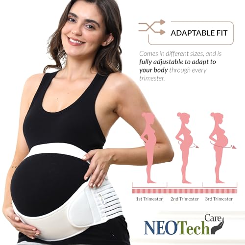 NeoTech Care Pregnancy Belly Band Maternity Belt, Back/Abdomen/Waist/Pelvis Support (Size M, Ivory Color)