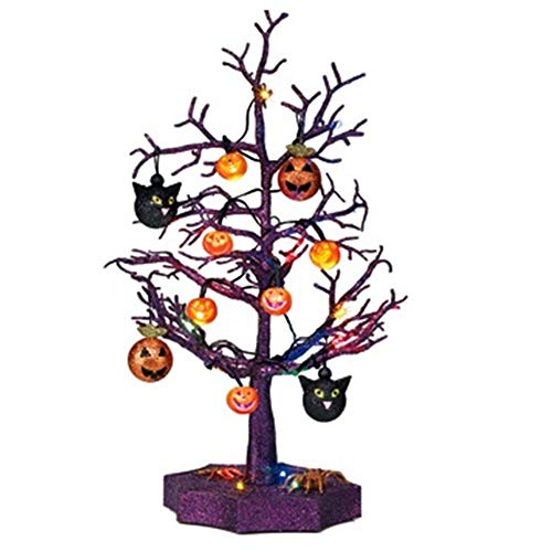 Halloween LED Sparkle Tree with Cats, Pumpkins And Spiders- 19