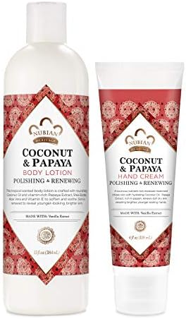 Nubian Heritage Lotion Skincare Bundle Moisturizer for Dry, Dull Skin Coconut and Papaya Renewing and Hydrating Pack of 2