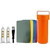  Vecksoy 8pcs PVC Flicken + Kleber Reparaturflicken, PVC Flicken Reparaturset Schlauchboot Reparatur Flickzeug Wasserfeste Loch Reparaturset Für Schlauchboot, Aufblasbares Boot, Kajak, Kanu