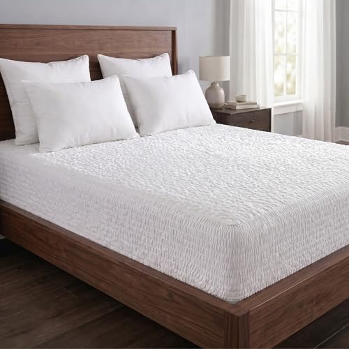 Image of PAULATO BY GA.I.CO Full Size Waterproof Mattress Protector - Quilted Fitted Mattress Cover, 100% Waterproof, Breathable Polyester, Deep Pocket Bed Protector (Full)