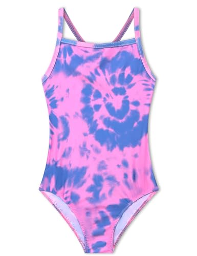 Image of TENVDA Girls One Piece Swimsuits Sport Halter Swimwear Beach Bathing Suit