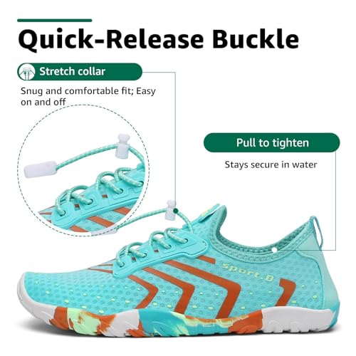 Image of SAGUARO Water Shoes for Women - Barefoot Quick-Dry Aqua Sock, Lightweight, Breathable for Swimming, Beach and Outdoor Activities Size 5.5-10.5