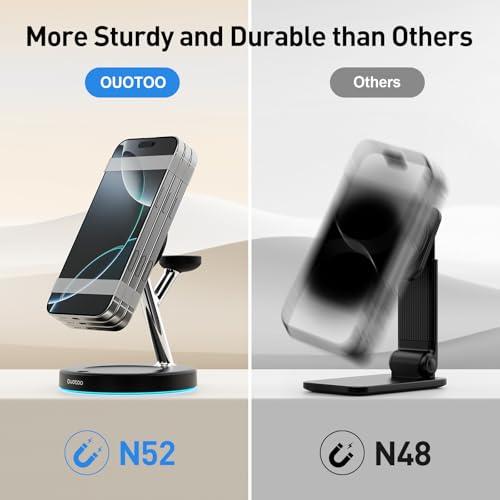 2025 3 in 1 Charging Station Compatible with Mag-Safe Charger Wireless Charger S - Photo 5 sur 37