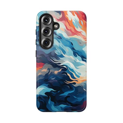 Coque Galaxy S25 vagues océan de feu - Évitez les rayures grâce à cette coque rigide brillante