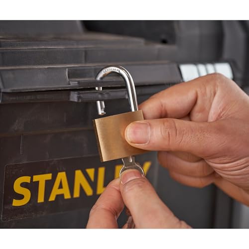 STANLEY Essential Rollende Werkstatt (3-in-1 stapelbare Boxen, leerer Werkzeugkasten, belastbar bis zu 20kg, mit Metallverschlüsse, Organizer für Kleinteile im Deckel) STST1-80151