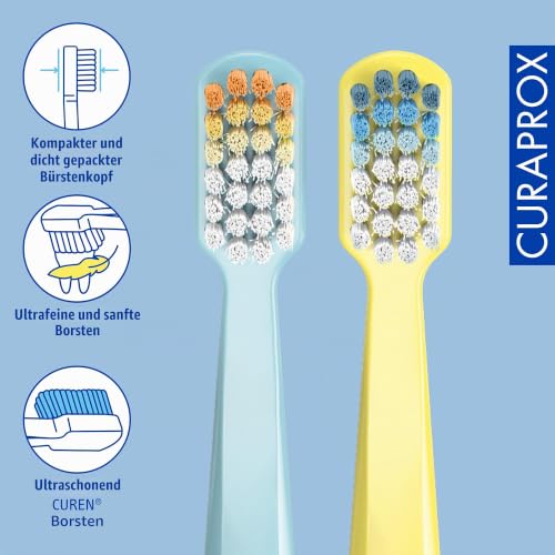 Curaprox Kids 32 Teeth Edition Duo, Hellblau/Gelb, Swiss Made – Ansicht 3