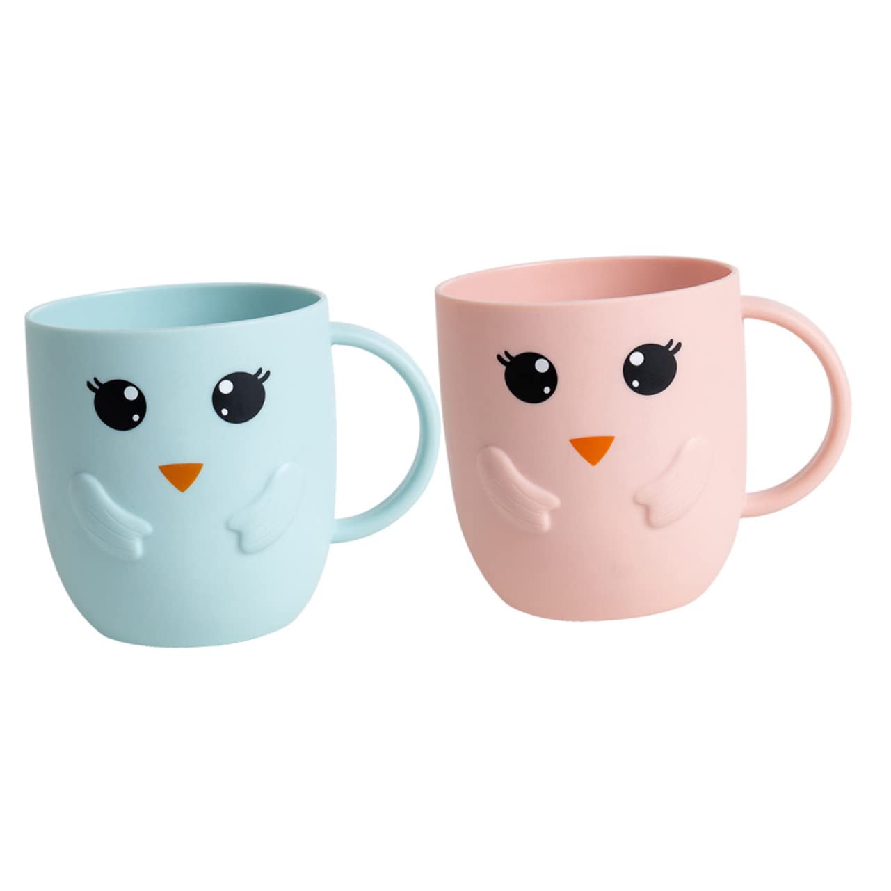 Cabilock Cartoon Toothbrush Cups Set for Boys and Girls 4 Pieces Anti-Fall Boys and Girls Cup Handle Large Capacity Bathroom Wash Cups