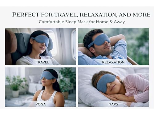Image of Eye Sleep Mask for Men & Women, Soft Light Blocking Mask with Adjustable Strap, Falalin Non-Woven Cotton Fabric, Comfortable Travel Eye Cover for Home, Flight, Relaxation