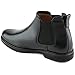 MJNY Mens Casual Comfortable Genuine Leather Chelsea Ankle Boots Lightweight Breathable Elastic Classic Fashion Chukka Dress Boots Black Grainy 11.5
