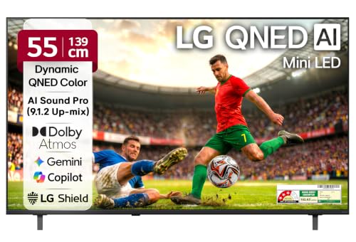 Image of LG 139 cms (55 inches) Q65 AI Series 4K Ultra HD (3840 x 2160) Smart webOS Mini LED TV 55QNED65BLA 2026