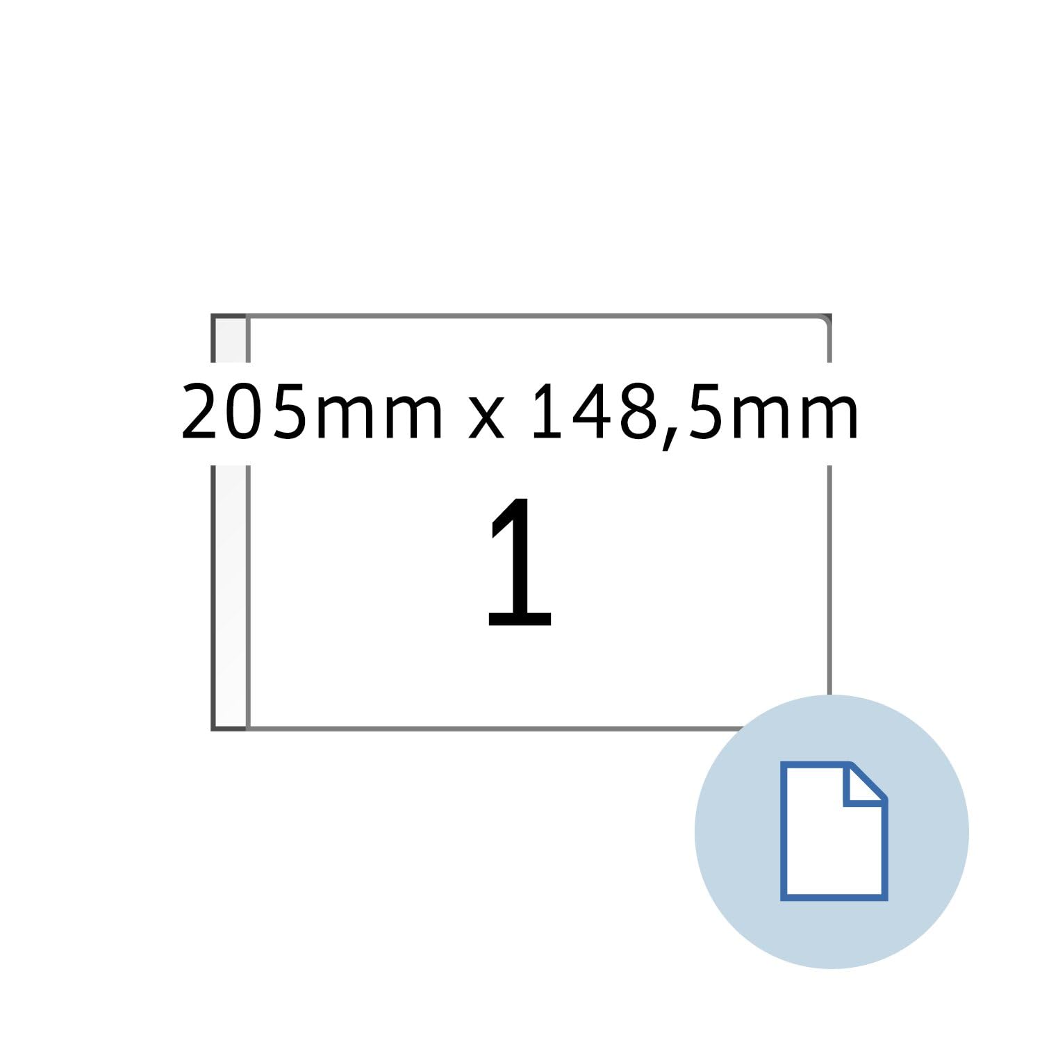 HERMA 8493 Universal Etiketten, 1000 Blatt, 205 x 148,5 mm, 1 pro A5 Bogen, 1000 Stück, selbstklebend, bedruckbar, matt, blanko Papier Klebeetiketten Aufkleber, weiß