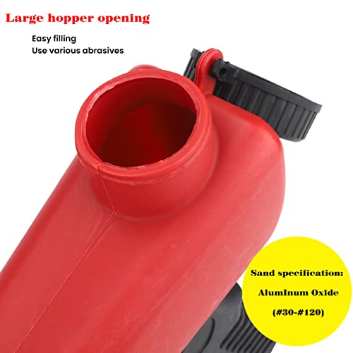 Pneumatischer Sandstrahler Tragbarer Handheld Kleine Sandstrahlmaschine Multifunktional Sandstrahlpistole Pneumatic Sandblasting Gun für Remove Paint Stains Rust Clean Surfaces(Rot)