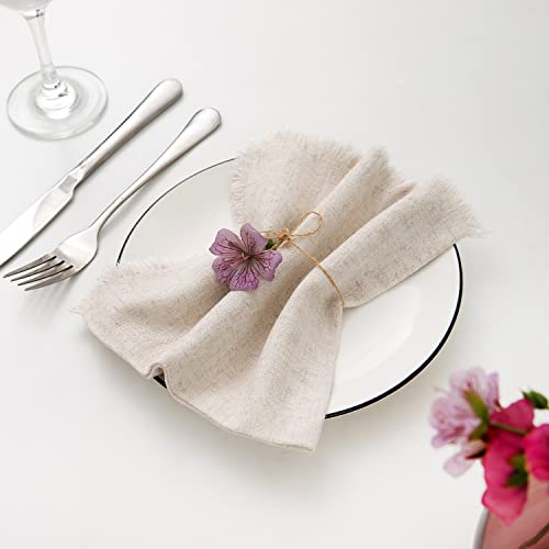 CHUQING 4er Pack Stoffservietten Servietten Leinenservietten für Weihnachten Silvester Kommunion Ostern Geburtstag Hochzeit,45 x 45 cm,Beige Cover