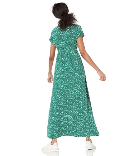 Image of Amazon Essentials Women's V Neck Short Sleeve Waisted Maxi Dress (Available in Plus Size)