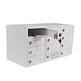 FixtureDisplays® 12-Slot Cell Phone Smartphone Charging Station Lockers USB Female Ports in Each Slot, One Plug to Wall 110-240V Max 5 Watts Per Slot Output 15258-USB-NPF