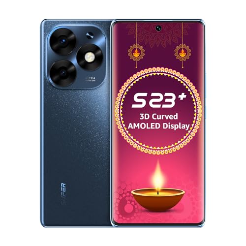 itel S23+| 3D Curved Amoled Display| 16GB* RAM+256GB ROM| in-Display Fingerprint| 50MP AI Dual Rear + 32MP Front Camera| 5000mAh Battery| 2 Years Warranty| Elemental Blue