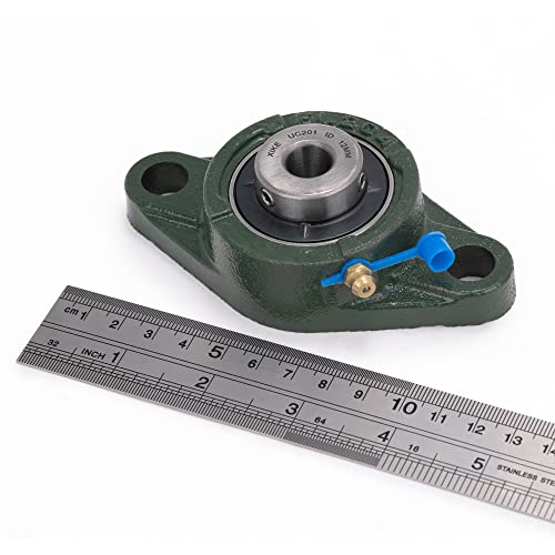 Image of XIKE 2 Pcs UCFL201 Bore 12 mm Pillow Block Flange Mounted Ball Bearings. | Solid Cast Iron Base and Self Aligning Chrome Steel Sealed Bearings