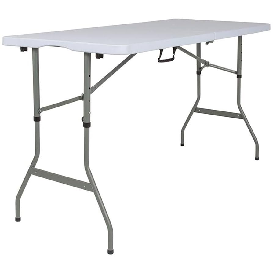 【MARKET B】HOMATO Seat Folding Table 60 SM-733NPL National Public Seating 60 in. Grey Plastic Smooth Surface
