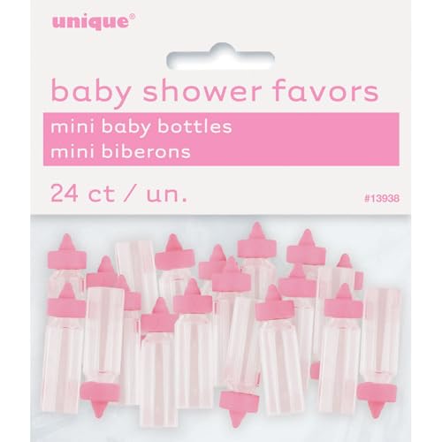 Image of Adorable Pink Mini Baby Bottles - Pack of 24 - Novelty Party Accessories, Party Favors for Baby Shower & Gender Reveal Celebrations