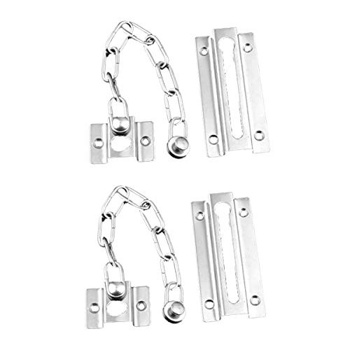 2 pcs Verrou de Porte de sécurité antivol Chaîne serrure de porte lourde chaîne de porte antivo ，pour Porte intérieure Sécurité À La Maison .Cadenas à clé