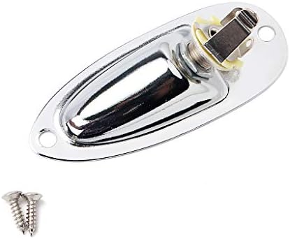 Alnicov Boat Input Output Jack Plate Socket with Screws for Fender Strat Guitar Silver
