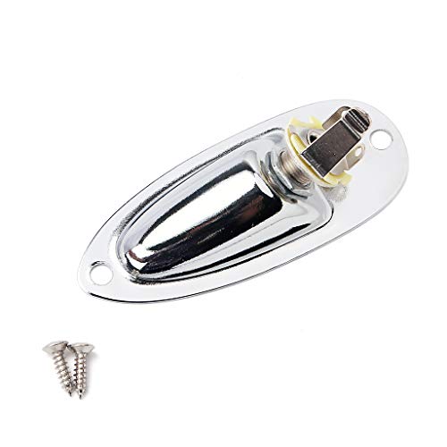 Alnicov Bootseingang Ausgang Jack Plate Socket mit Schrauben für Fender Strat Gitarre Silber