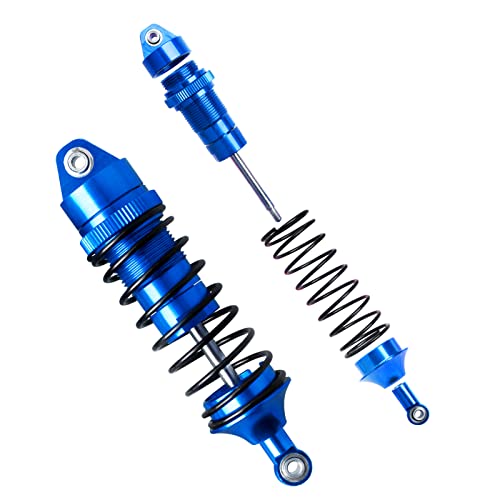 Crazyhobby All Metal Upgrades Parts For 1/10 Traxxas Slash 4X4 Shocks, Rustler 4X4 Vxl, Stampede 4X4 Shocks, Hoss 4X4 Shocks, Replace 5862 Big Bore Shock Set, With Springs (Navy Blue) #TOP4
