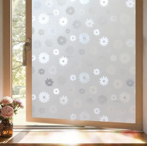 Image of HOME13 Window Privacy Film Frosted Glass Film Decorative Window Sticker Removable Window Film Home Office Privacy Film Window Coverings (Sunflower Frosted, 2 Feet by 8 Feet)