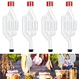 DabbOo 4 Pièces Barboteur Fermentation Livré avec 4 Bouchons en Caoutchouc et 4 Capuchon p...