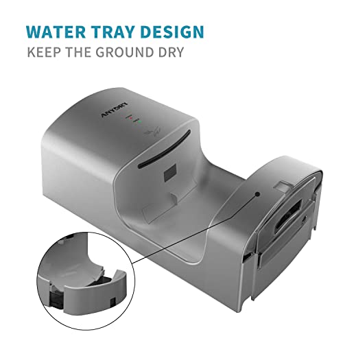 anydry 2630TS Automatischer Händetrockner Elektrisch Für Wandmontage,Mit Ablaufwanne,ABS Gehäuse,1400-1650W.(Silver)
