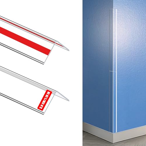 Frychee Clear Self-Adhesive Wall Corner Protectors-2 PCS of Corner Guards & Edge Protector for Baby Furniture Door Tables Cover Sharp Furniture Easy to Install (3x40.6cm/1.18x16in)