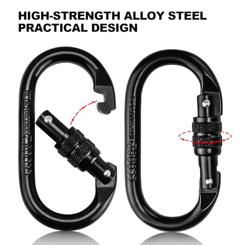 TIANLIN 2Pcs Small Heavy Duty Carabiner Clips, Black, 14*8.3*2.2 - Image 3