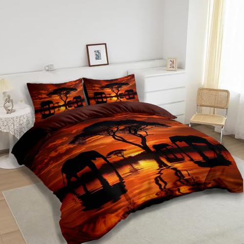 Housse de couette zippée 220x240 cm en polycoton éléphant