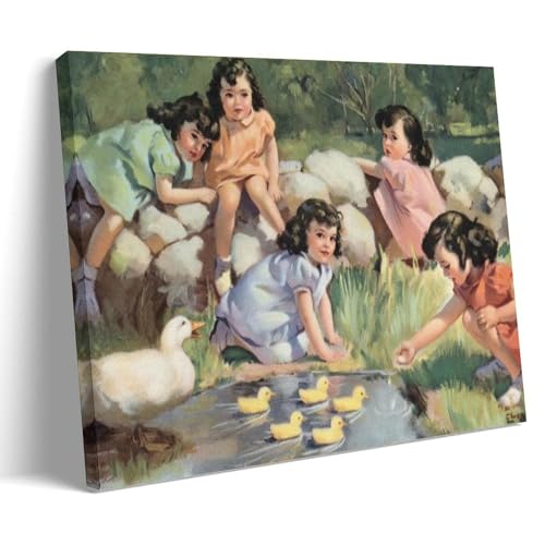 Póster de Andrew Loomis de 1938 de Andrew Loomis, representando a los quintillizos de Dionne, decoración del hogar, arte para colgar en la pared, para dormitorio, pinturas decorativas para habitación