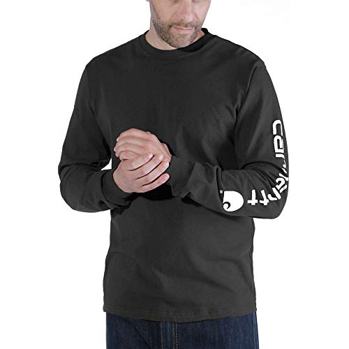 Carhartt M?ska koszulka z logo Signature z d?ugim r?kawem