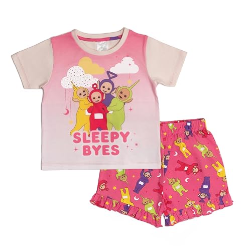 Teletubbies Girls Frilly Short Pyjamas 3-4 Years Pink