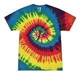 Colortone 100% Cotton Reactive Tie Dye T-Shirt for Women and Men, Medium, Reactive Rainbow