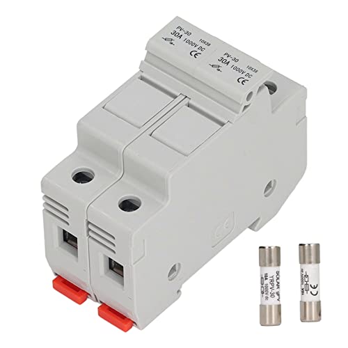 Midget Holder 2 Poles 10A, ABS Housing, Photovoltaic Holder Base, 1000V DC Rated - Overload Protection, Flame Retardant Material, Easy Installation for Solar PV Systems