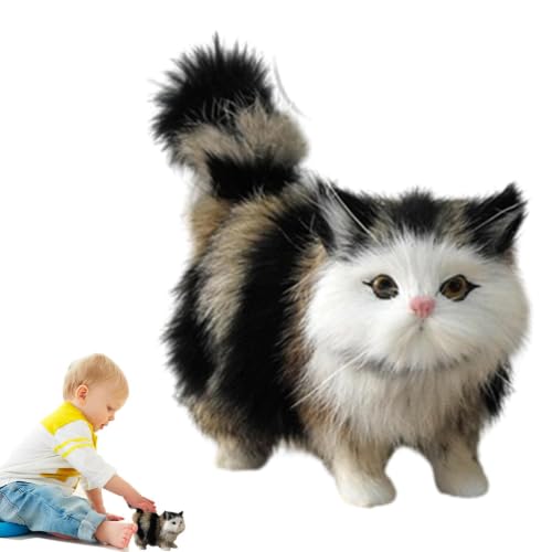 Chat en peluche réaliste au toucher doux pour décoration haut de gamme