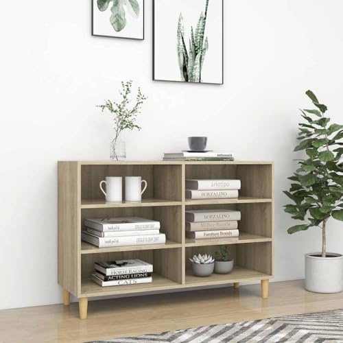Armoire de rangement stable en chêne Sonoma à 6 étagères fixes