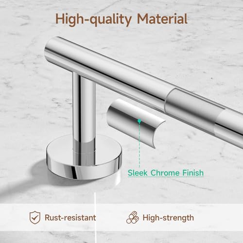 Ushower B08LB4MGJR_CA NARF Polished Chrome Hand Towel Bar, 9-Inch Towel Racks thumb #2