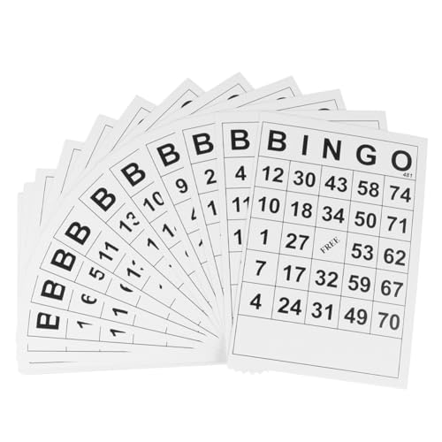 FUNOMOCYA 60 Piezas Cartones de Bingo para Diversión y Desarrollo Intelectual Educativo Familiar Cartas Resistente y Seguro para Adultos