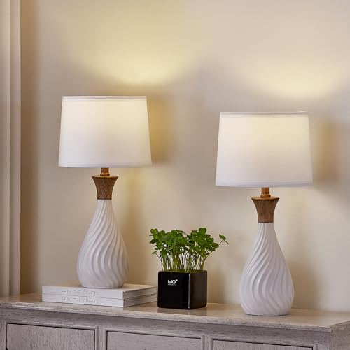 Conjunto de 2 cortinas de lâmpada Uno, abajur de tambor 23 cm, parte superior x 25,4 cm inferior x 1