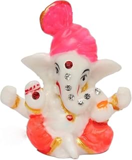 AYUSHNAIK Lord Ganesh Idol for Car Dashboard - Small Ganesh Idol | Ganesh Ji Murti | Cute Ganesha | Ganesh Idol Showpiece for Home Decor - (9 cm)