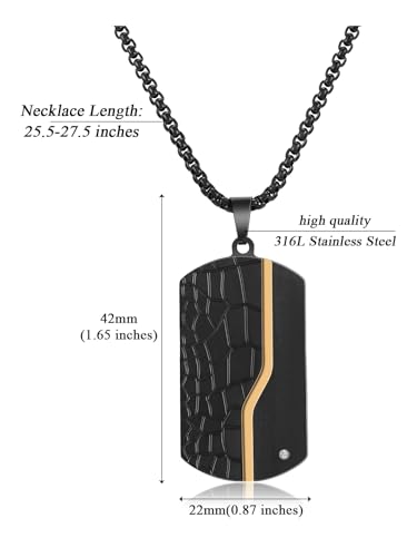 PiercingJak Personalisierte Dog Tag Halskette Foto Text Beidseitig Gravur Edelstahl Hundemarke Kette Memorial Anhänger Erinnerung Schmuck Individuelle Geschenke für Herren Frauen, Steinoptik